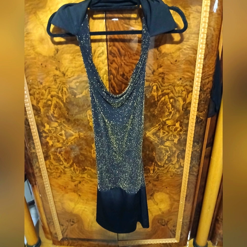 Elegant Black and Gold Women's Dress